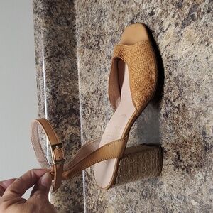 Marroqui Sanchez Leather Espedrille Heel Sandals Made In SPAIN  Size 9.5